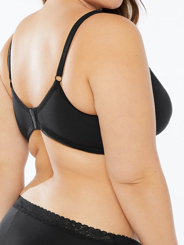 Cotton Essentials Lace-Trim Bralette
