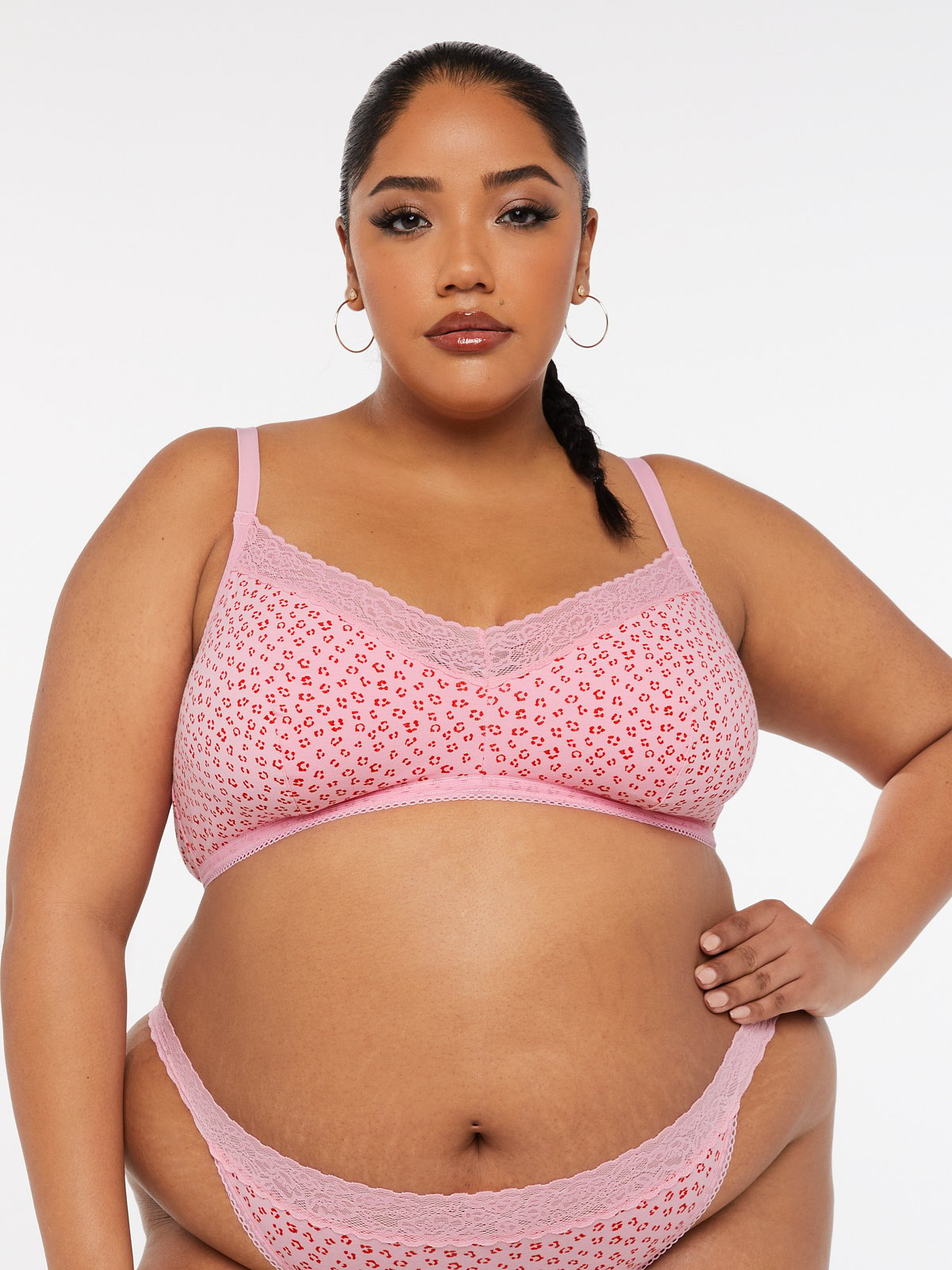 Lindex Giovanna sheer lace triangle bralette in pink