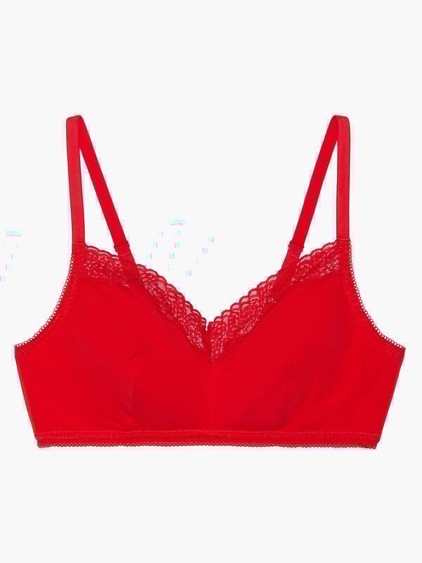 Cotton Essentials Bralette in Red SAVAGE X FENTY