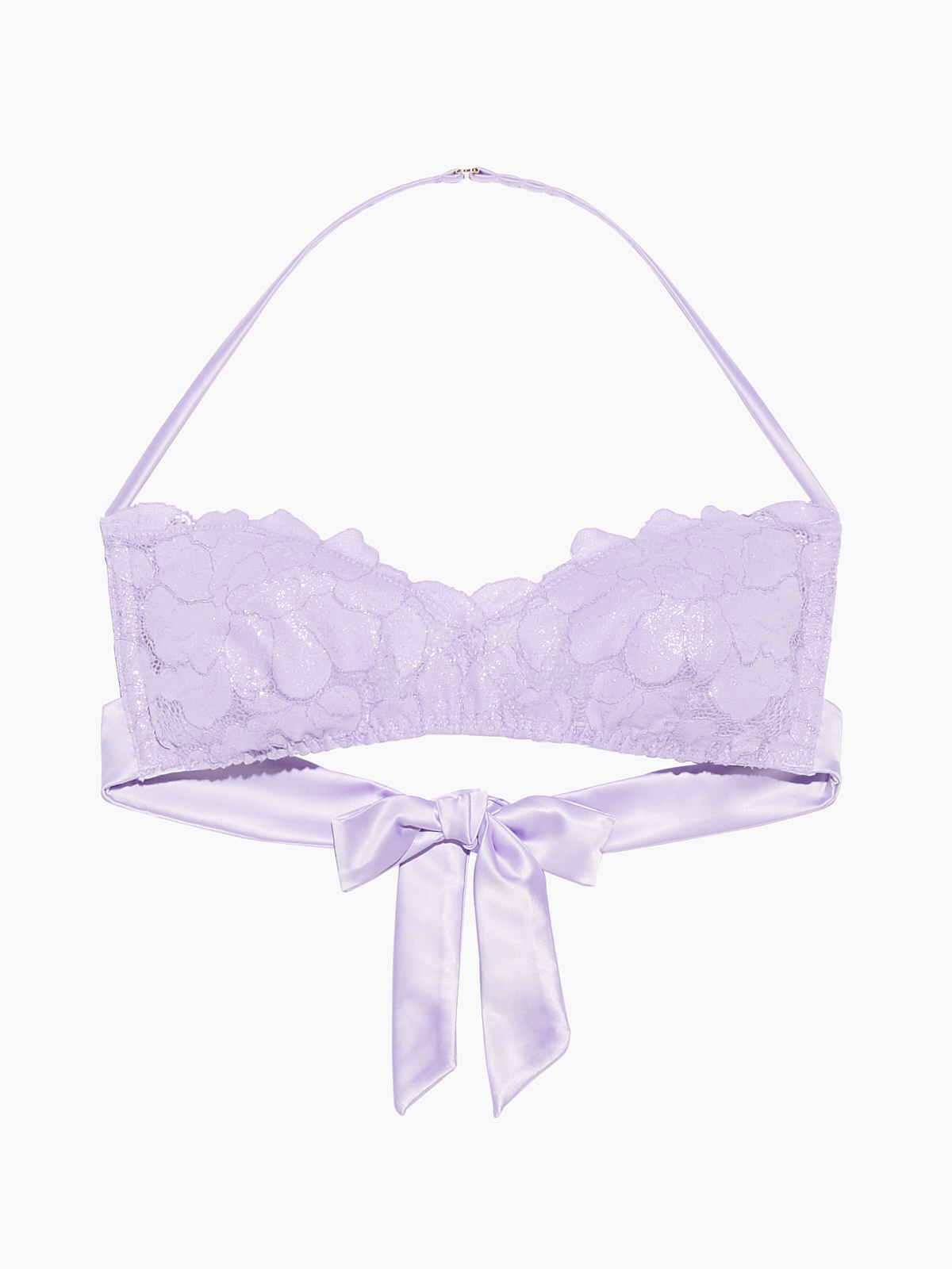 Floral Glow Lace Tie Back Bralette in Purple