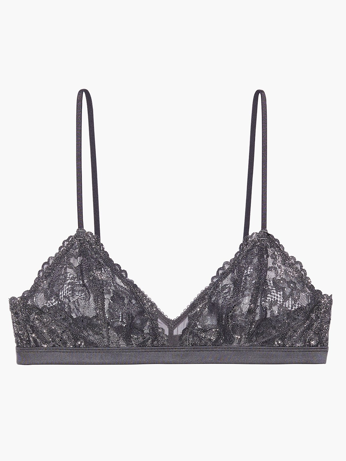 With Love Lilly Glitter Mesh Lace Bralette - Black – Dolls Kill