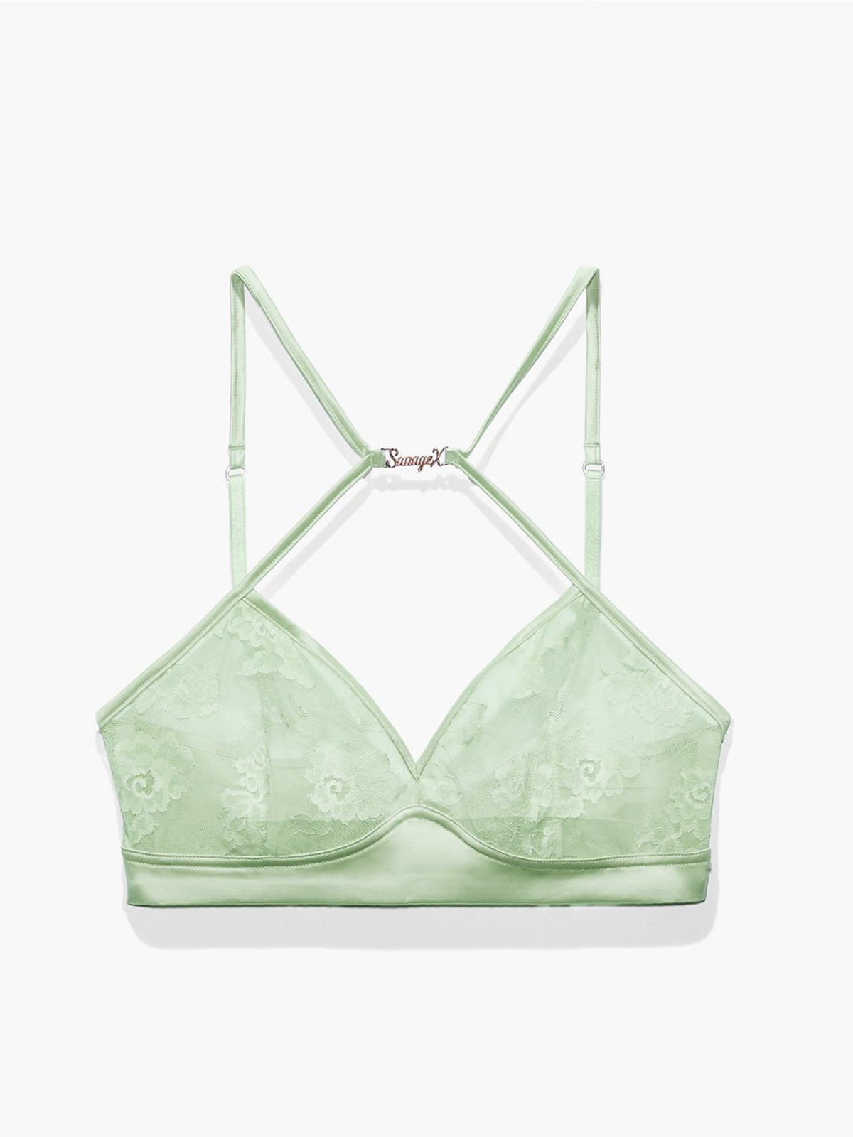 Strap Up Lace Bralette in Green
