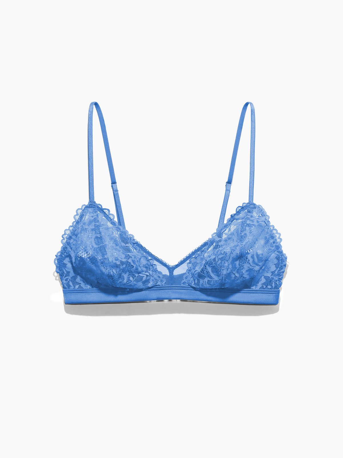 Primark Blue Floral Lace Trimmed Bralette Size 2XS