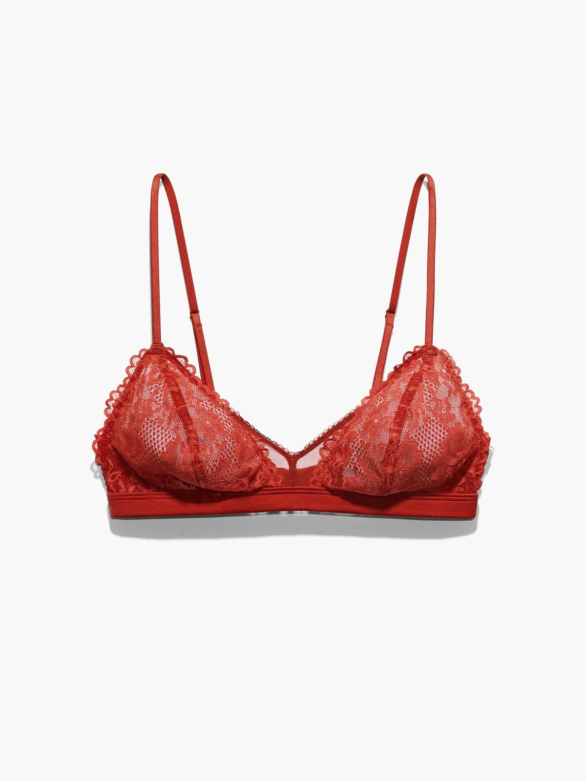 Floral Lace & Mesh Bralette in Red | SAVAGE X FENTY
