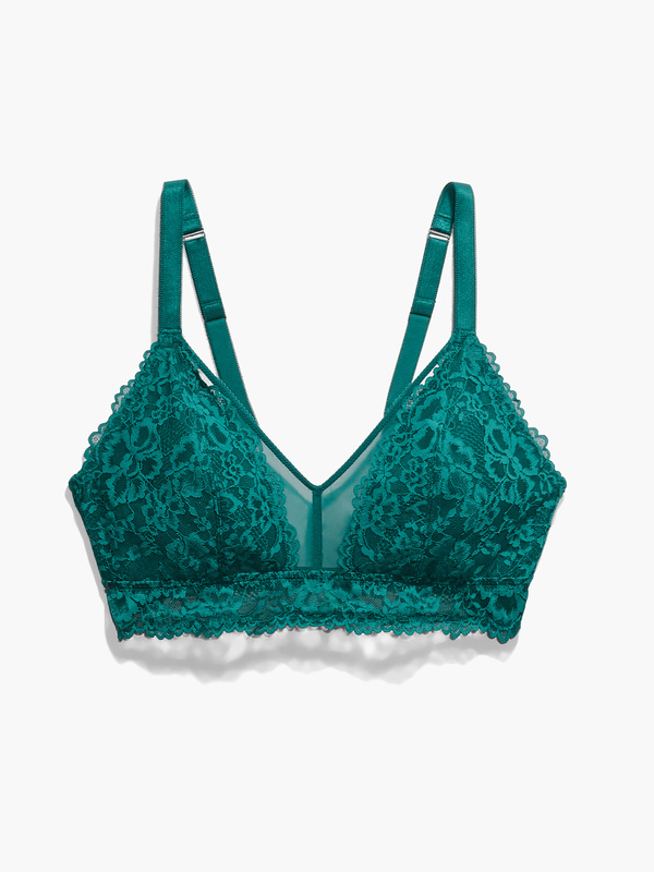 NEW Floral Lace & Mesh Bralette in Green | SAVAGE X FENTY UK United Kingdom