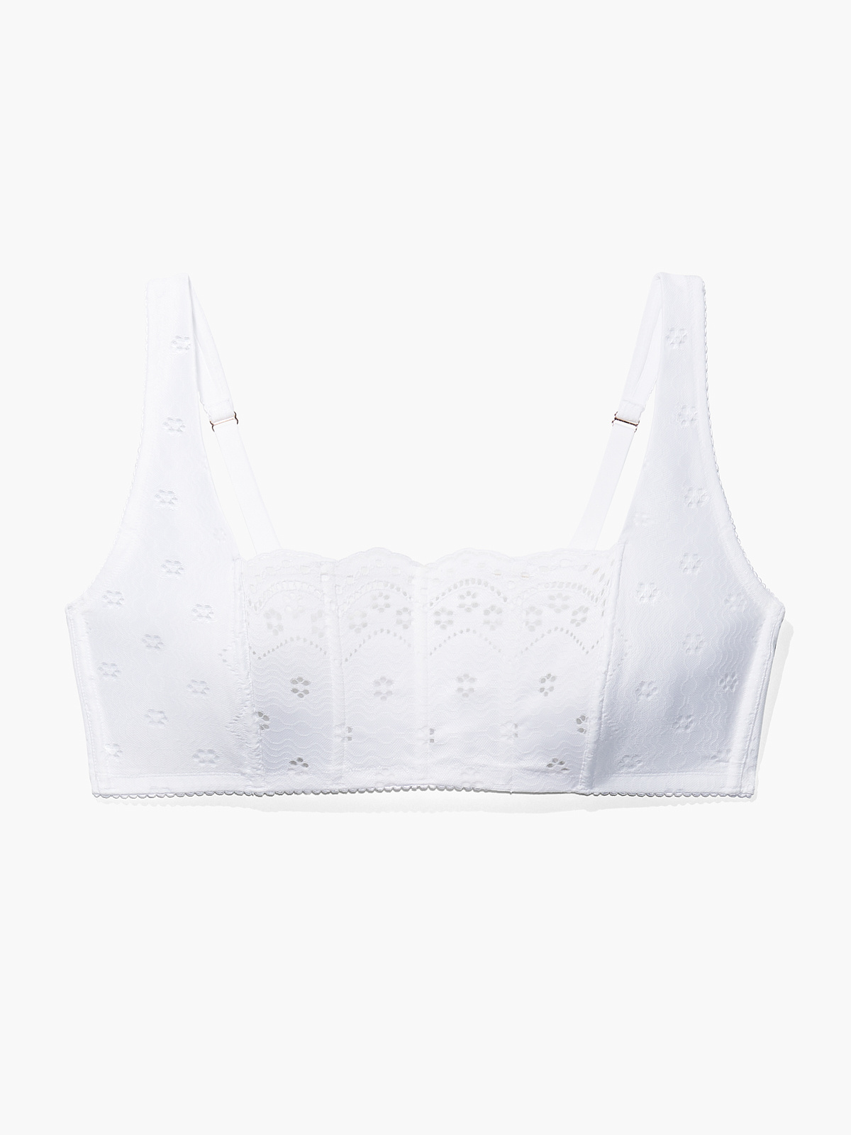 No Boundaries White Floral Lace Cross Back Wide Strap Bralette Size XL -  $15 - From Glam