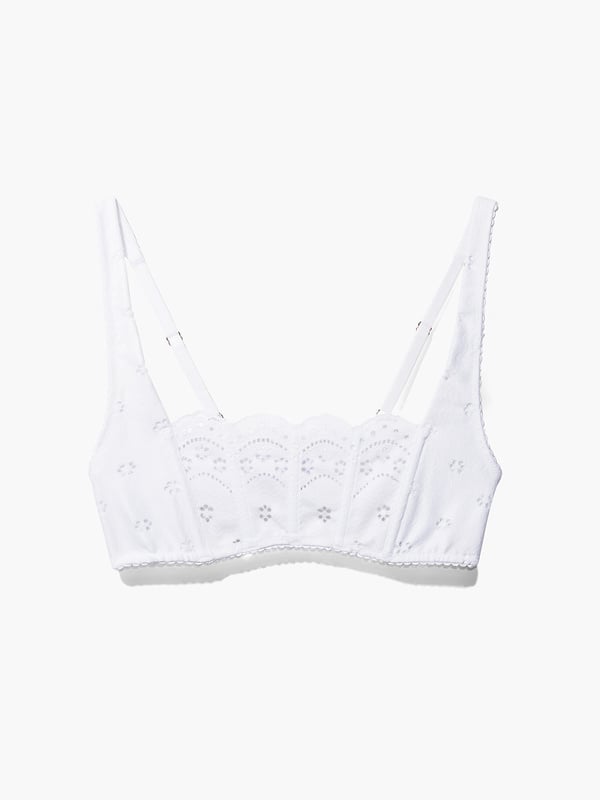 Bombshell Broderie Lace Bralette In White Savage X Fenty 