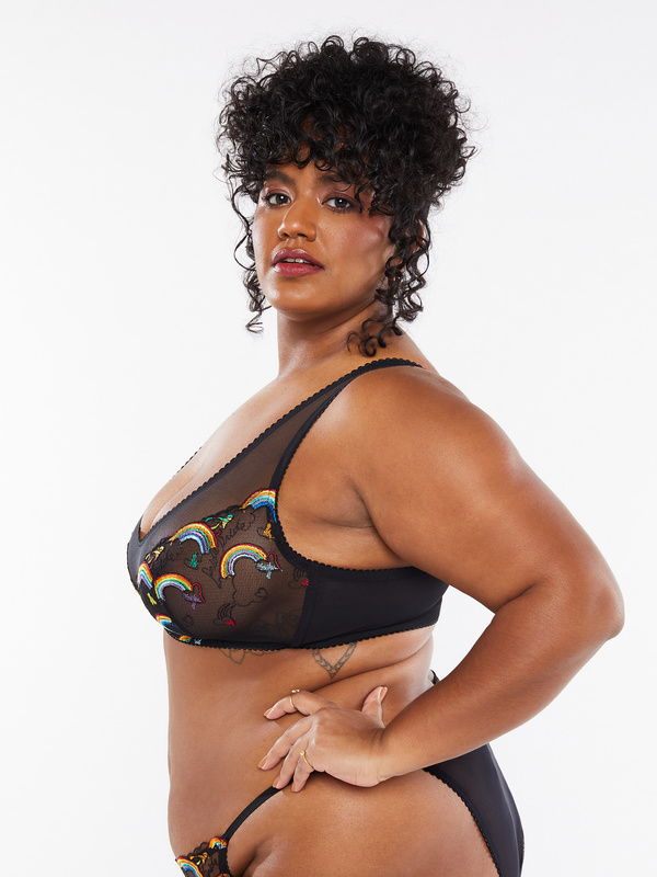 Savage X Pride Embroidered Bralette In Black Multi Savage X Fenty