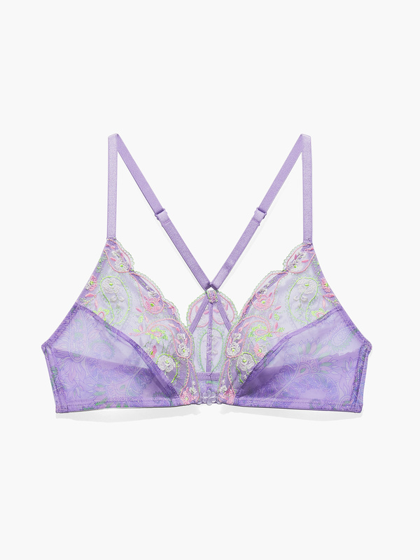 Bohemian Paisley Embroidered Bralette in Purple | SAVAGE X FENTY