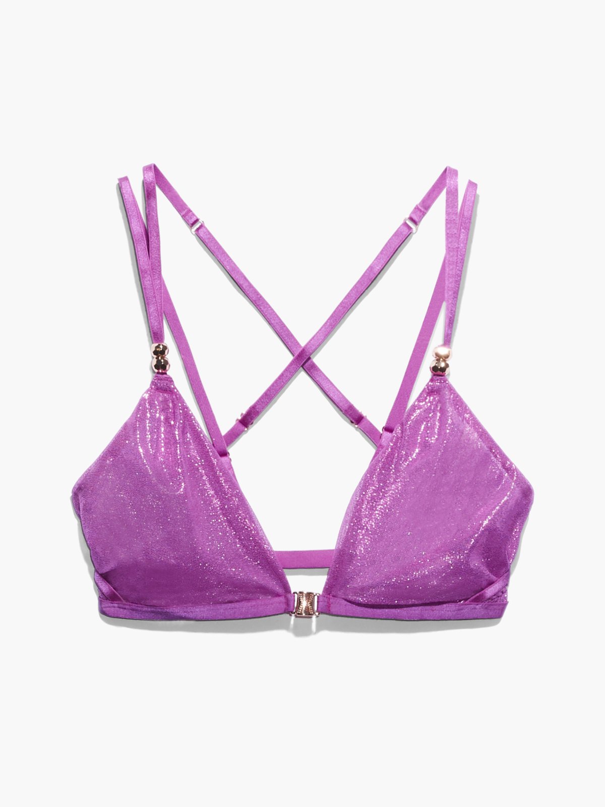 JUICY CULTURE Juicy Couture Co-Ord Mesh Triangle Bra With Logo Tape In  Lilac-Purple for Women