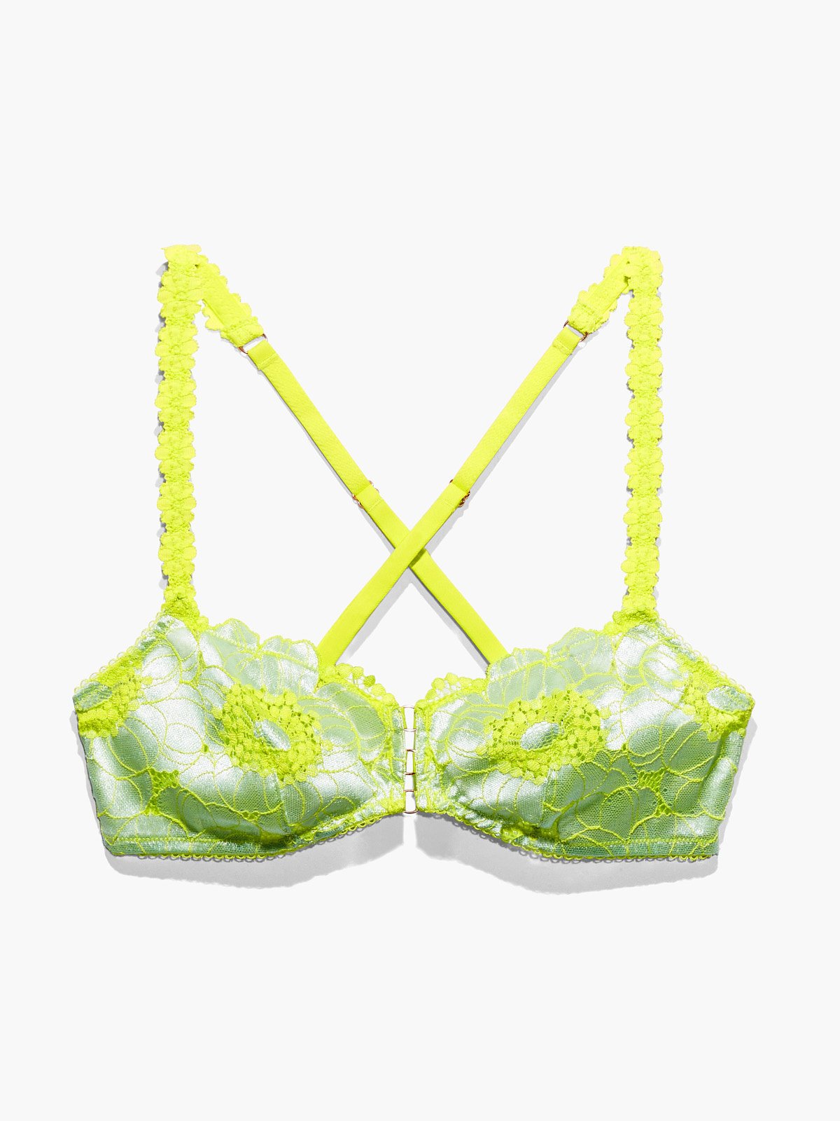 Perfect Poppies Lace Bralette in Green & Multi