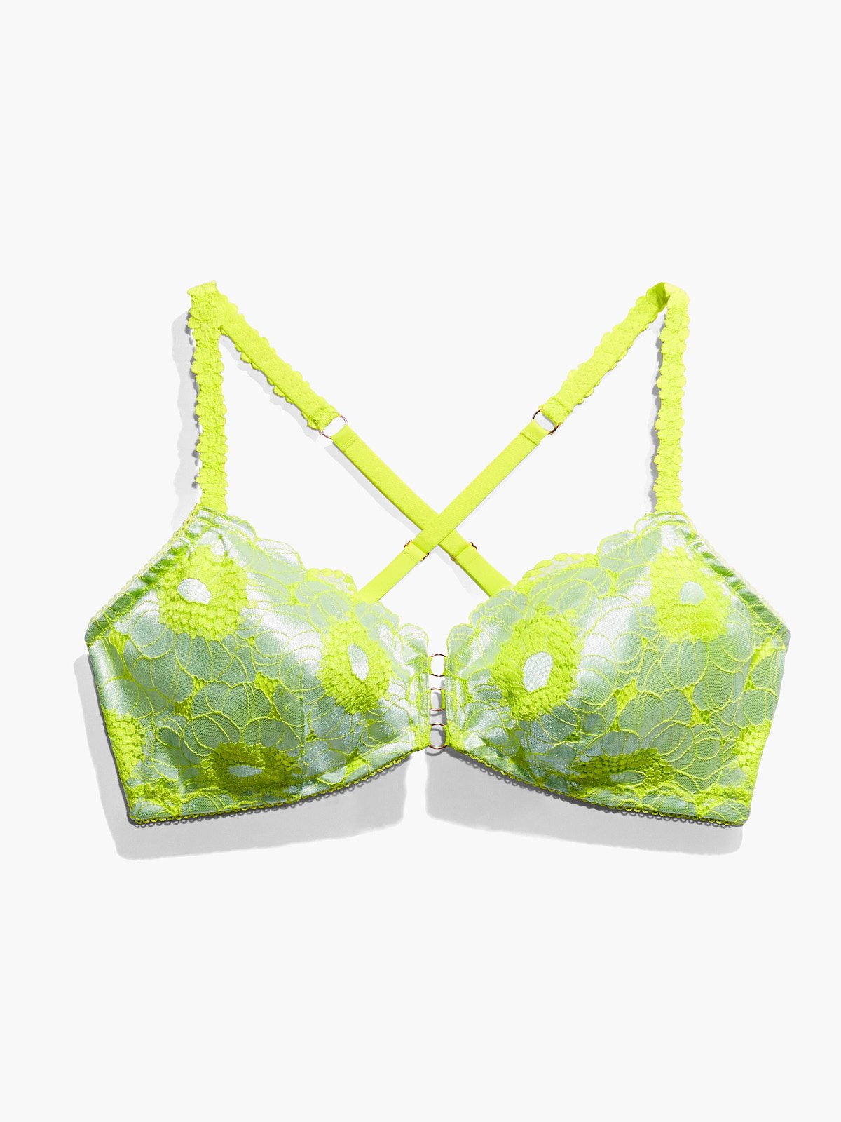 Perfect Poppies Lace Bralette in Green & Multi