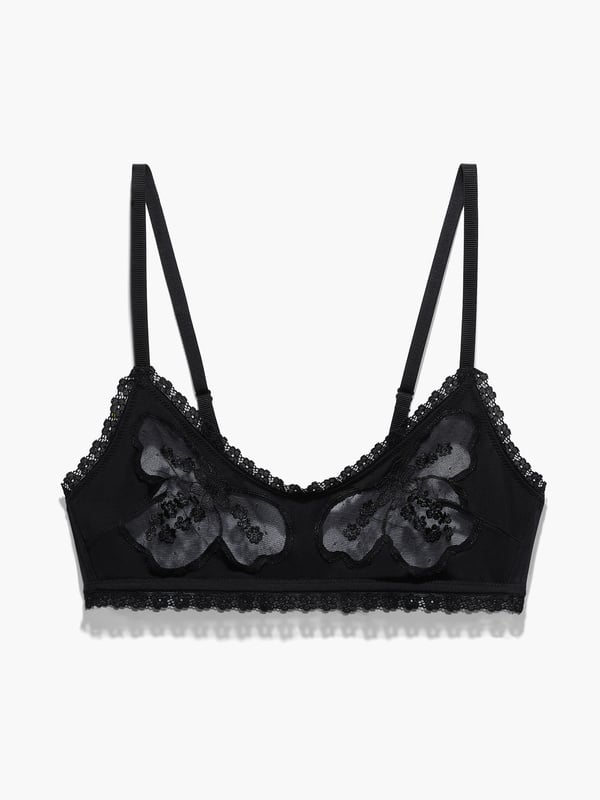 🧚🏼Aerie Black Floral Lace Bralette with Keyhole - Depop