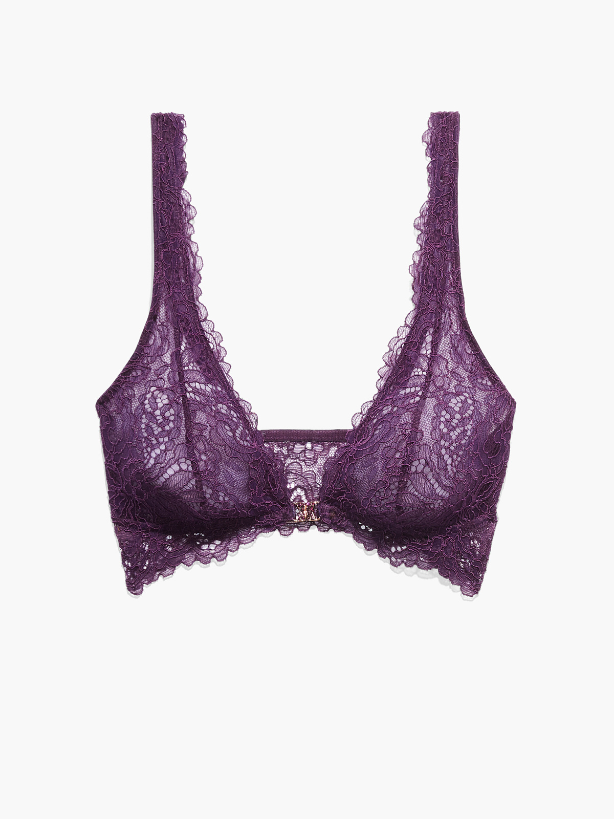 Buy Bralux Purple Lace Wirefree Padded Bra (Set Of 3) Online @ ₹1420 from  ShopClues