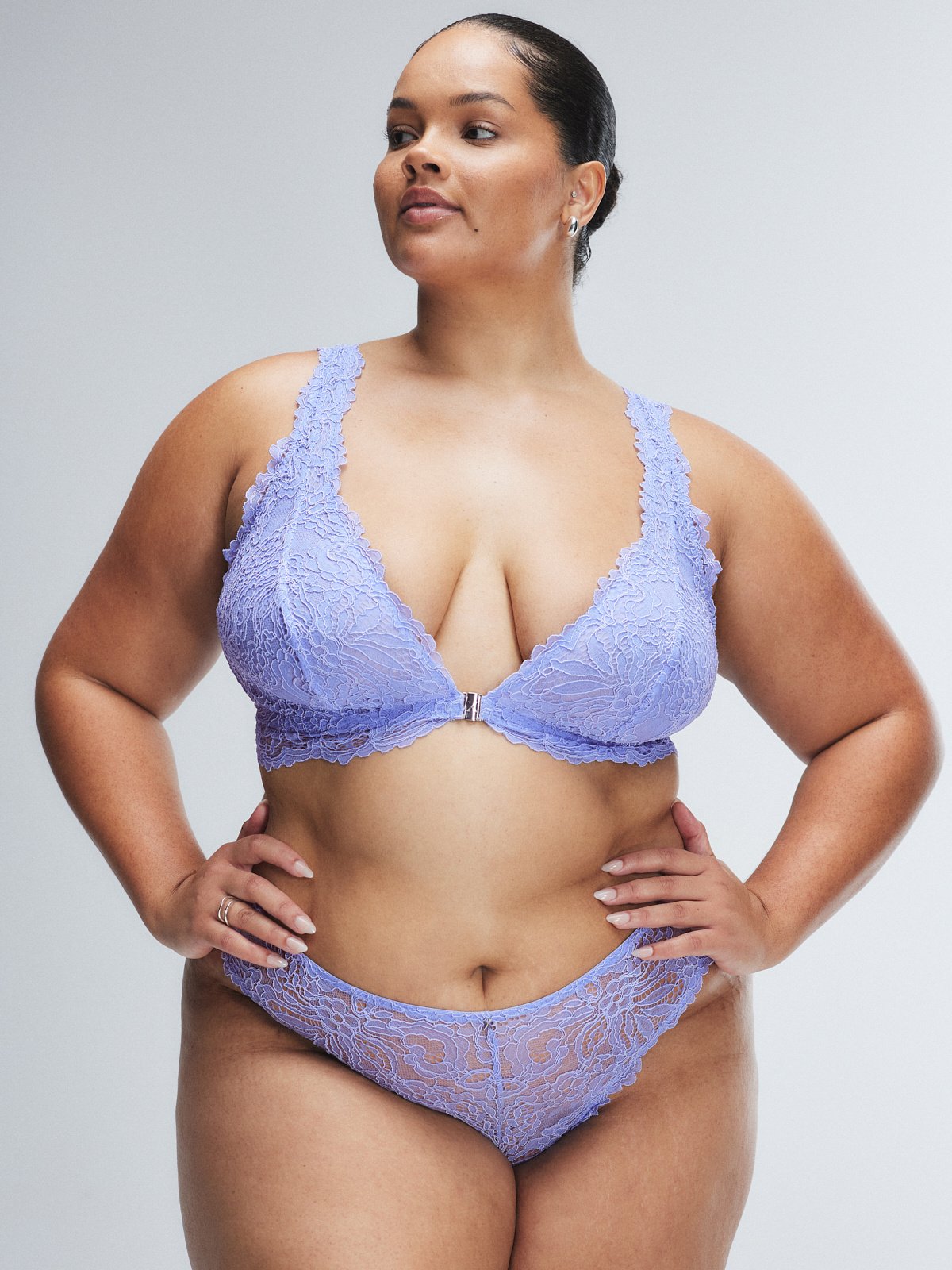 Romantic Corded Lace Front-Closure Bralette