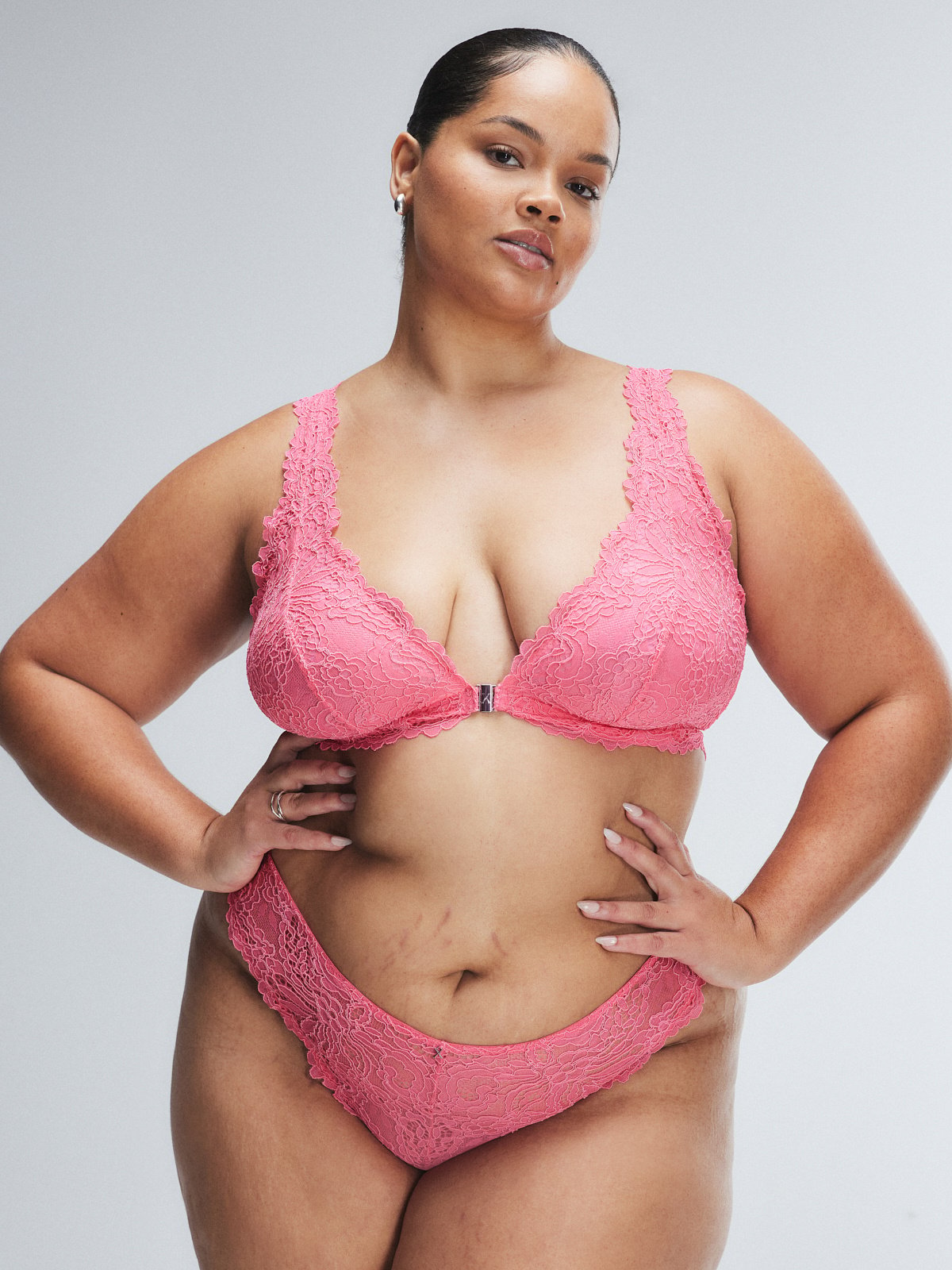 Romantic Corded Lace Front-Closure Bralette