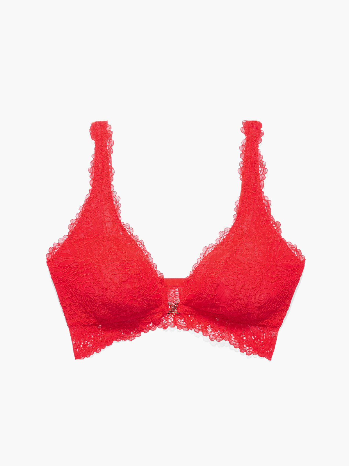 Missguided Bralette Red Corded Lace Bralette Bra With Back Zipper sz 6  Small NWT 