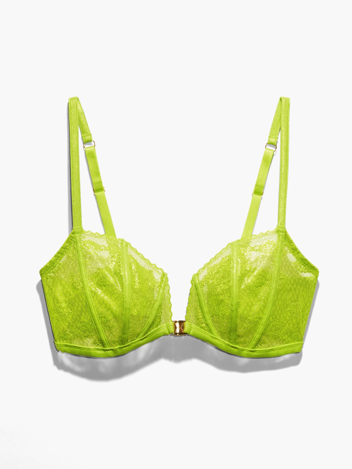 Caged Lace Front-Closure Bralette in Green | SAVAGE X FENTY UK United ...