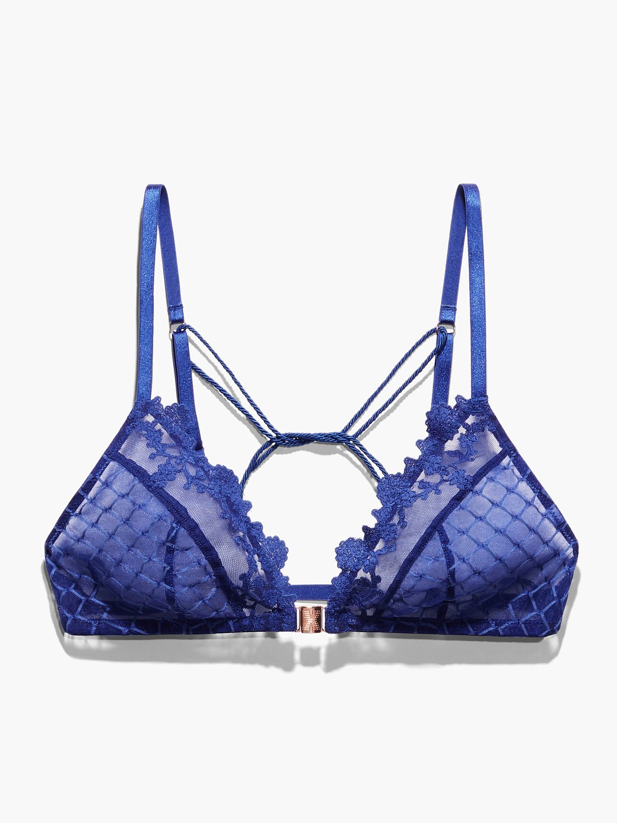 Baroque Bondage Front-Closure Bralette in Blue | SAVAGE X FENTY