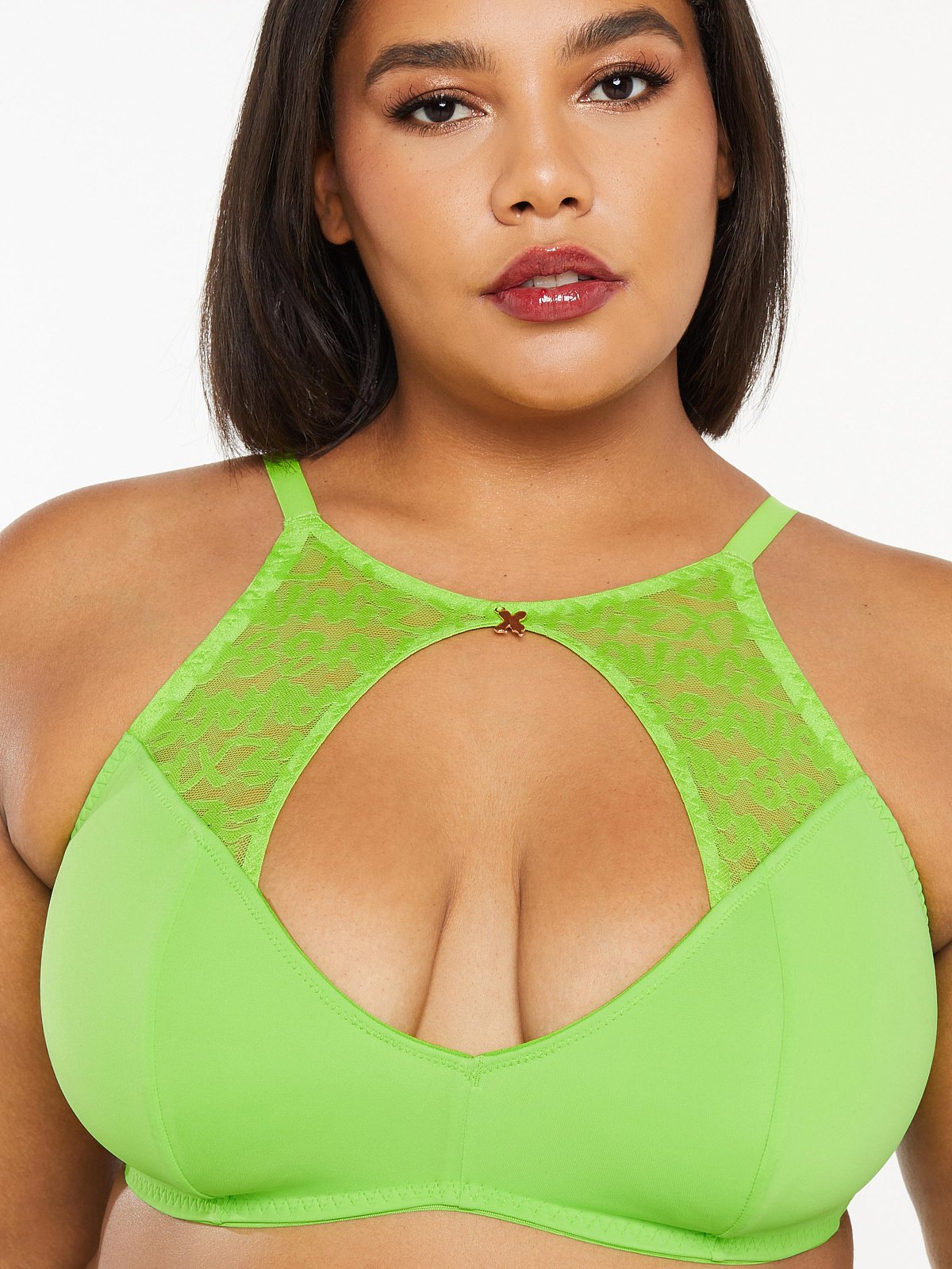 Tagged by Savage High-Neck Bralette in Green