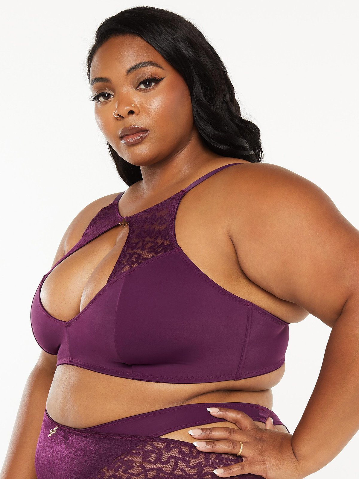 Tagged by Savage High-Neck Bralette in Purple
