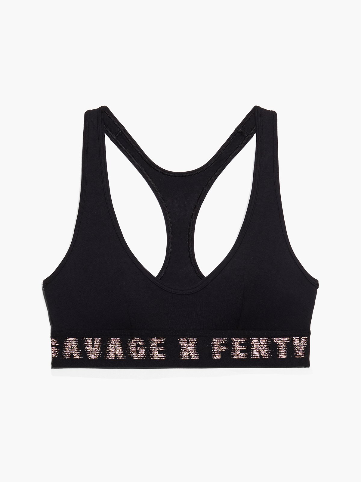 Savage x Fenty curvy cotton logo bralette in black