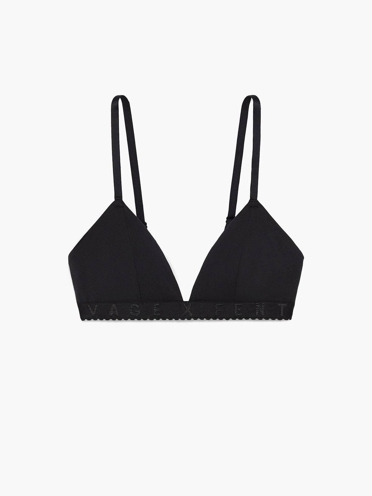 Savage x Fenty all over logo triangle bralette in heather gray print