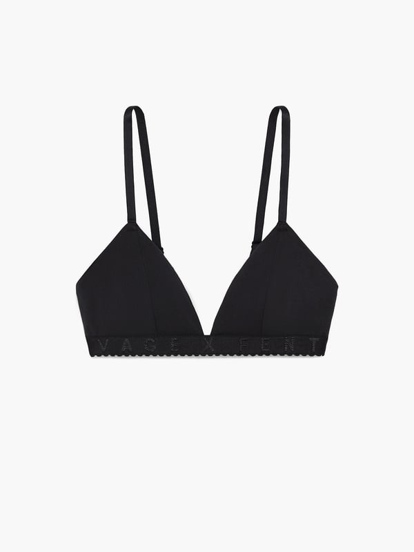 Savage x Fenty all over logo triangle bralette in heather gray
