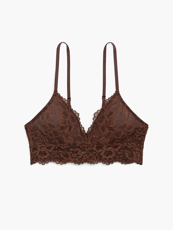 Floral Lace Triangle Bralette in Brown | SAVAGE X FENTY UK United Kingdom