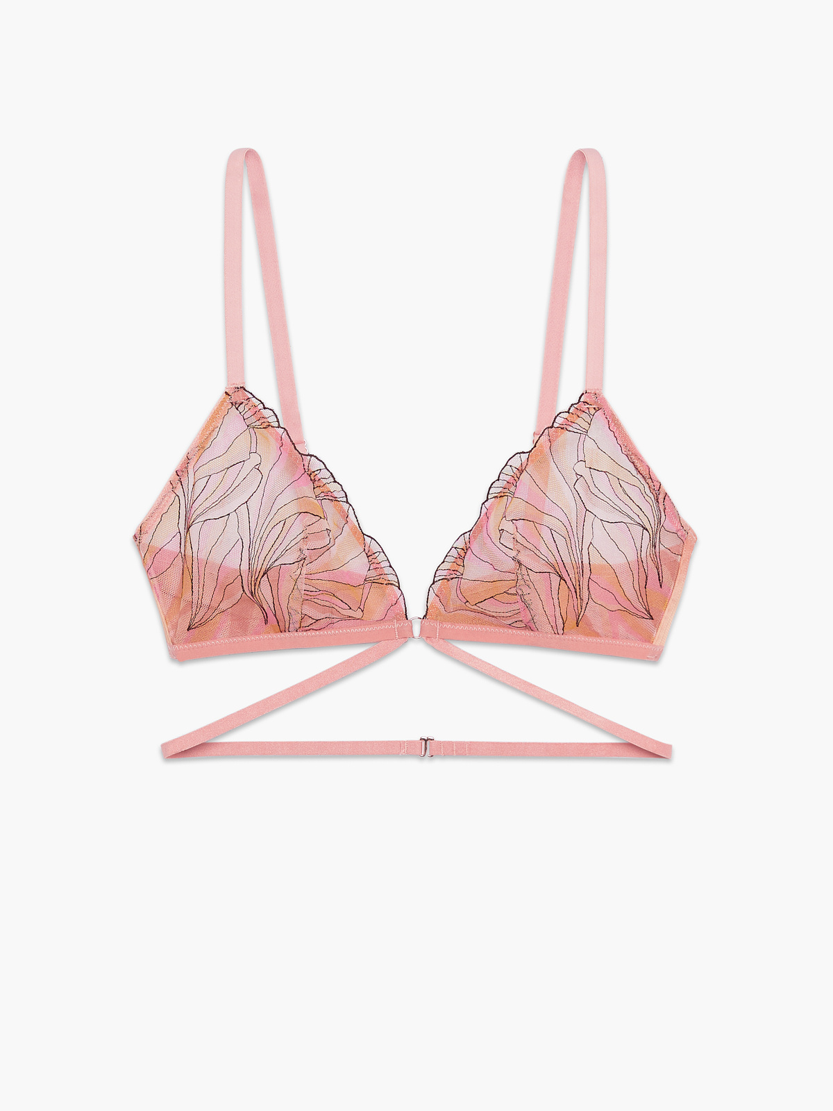 Beneath The Surface Embroidered Triangle Bralette