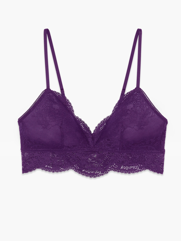 Haute Lace Triangle Bralette in Purple