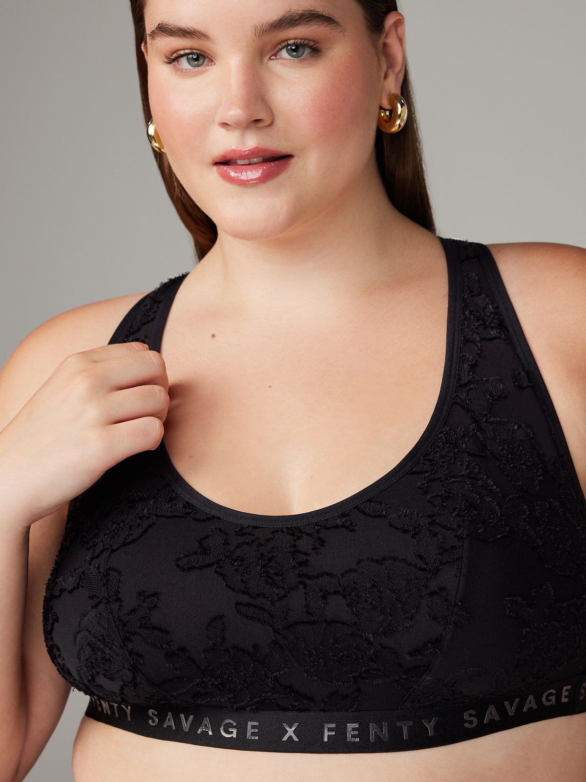 Charmed Prince Scoop Neck Bralette In Black SAVAGE X FENTY