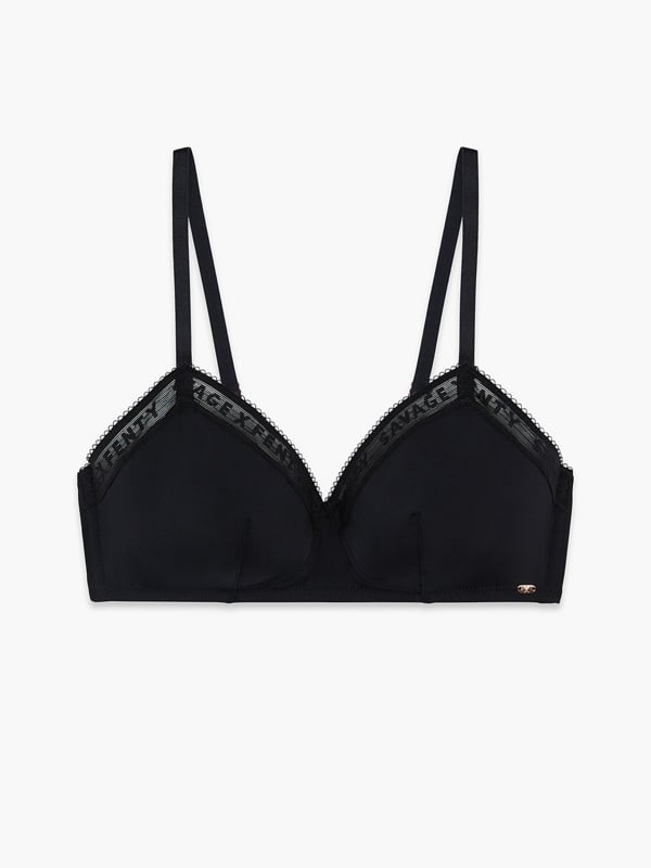 NEW Microfiber Logo-Trim Unlined Bralette