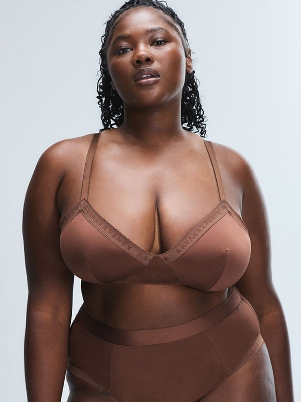 NEW Microfiber Logo-Trim Unlined Bralette