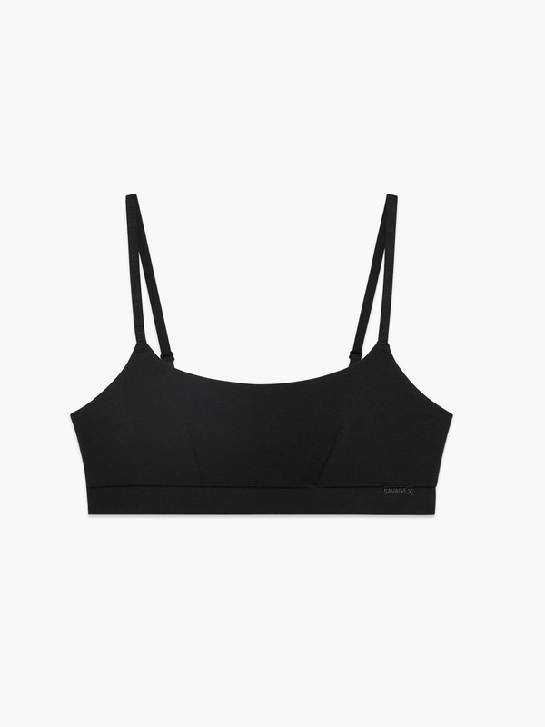 Cotton Essentials ScoopNeck Bralette in Black SAVAGE X FENTY Netherlands