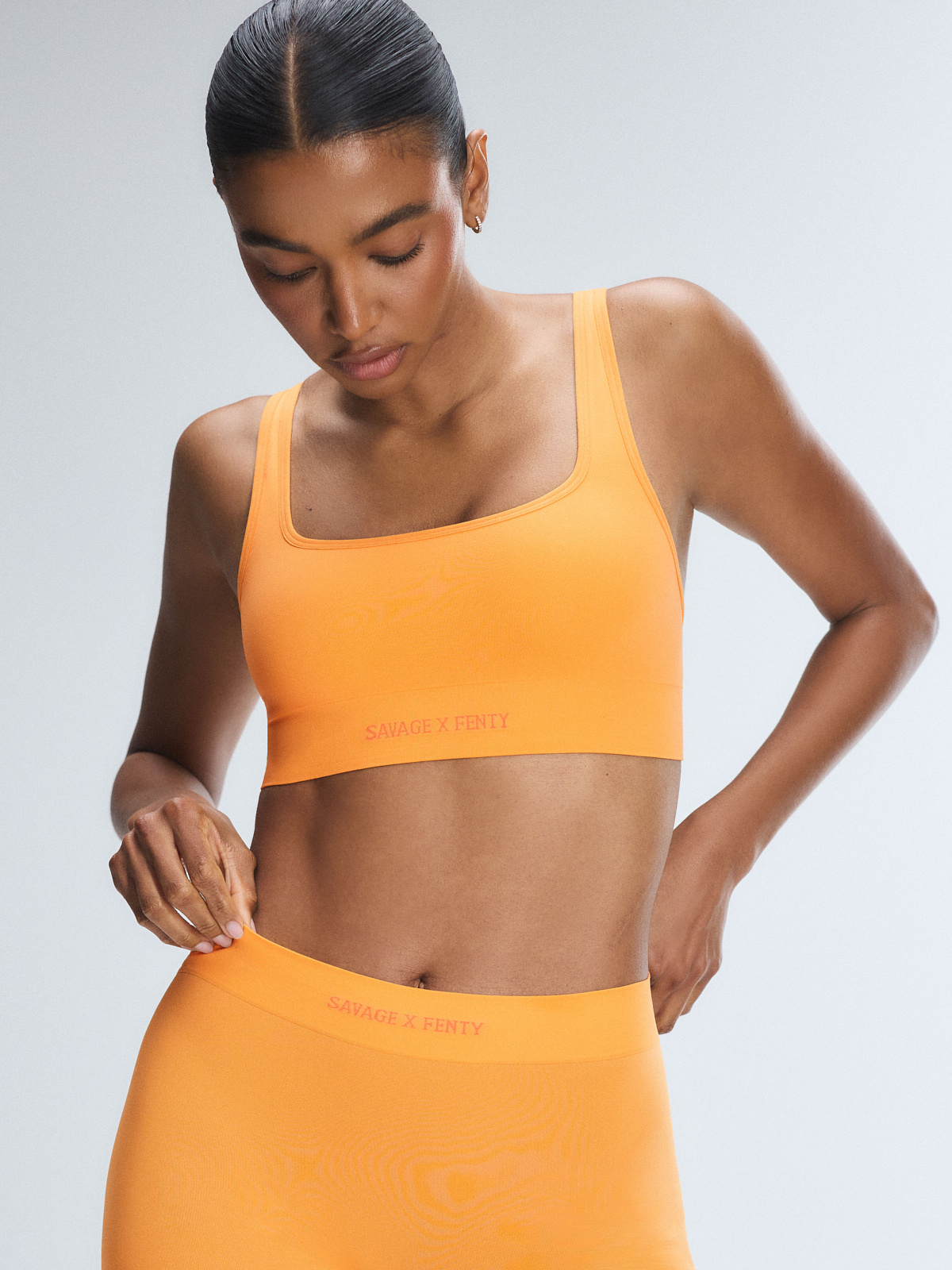 Seamless Scoop-Neck Bralette in Orange | SAVAGE X FENTY