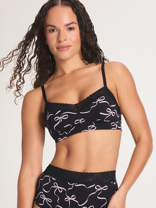 Cotton Essentials Lace-Trim Bralette
