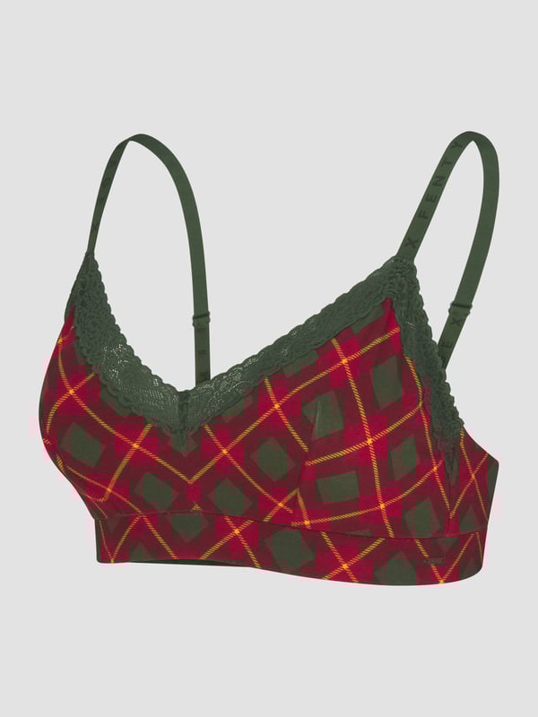 Cotton Essentials Lace-Trim Triangle Bralette