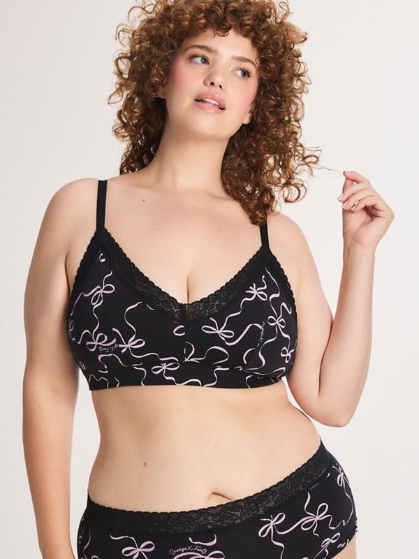 Cotton Essentials Lace-Trim Bralette