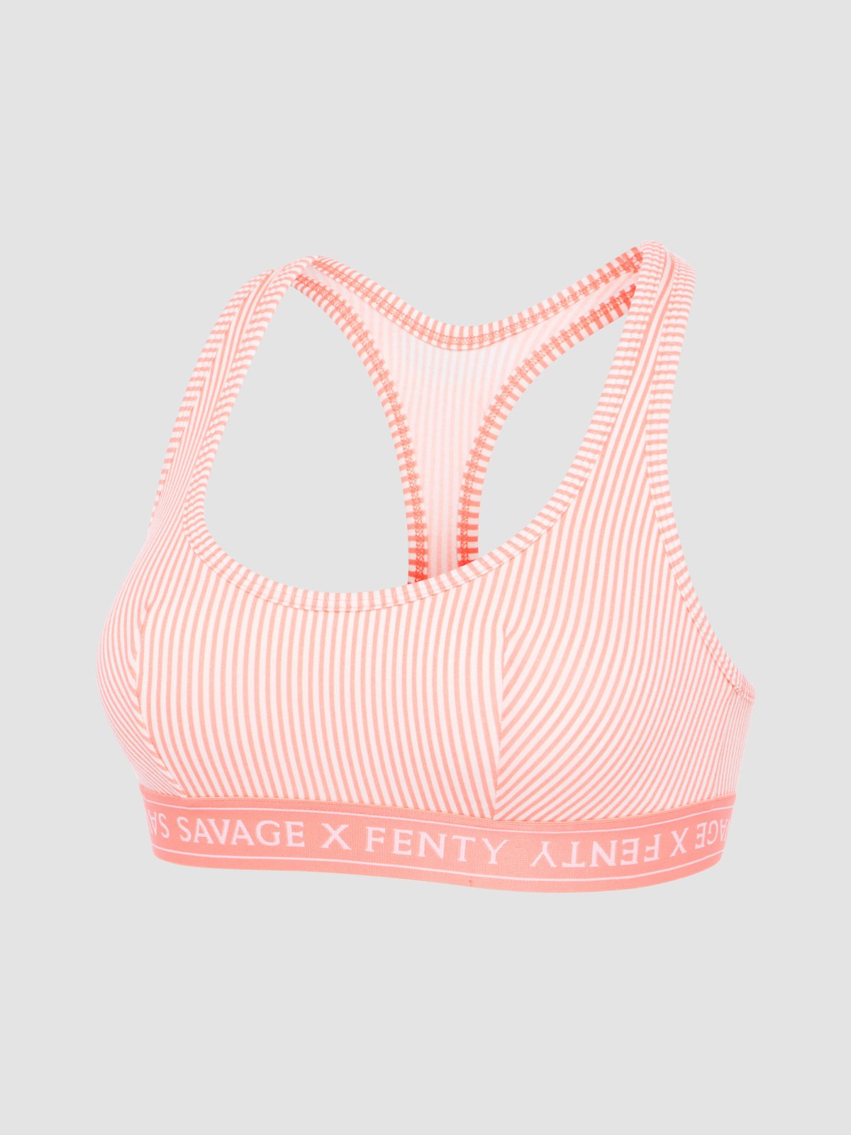 Cotton Essentials Logo-Trim Racerback Bralette in Pink | SAVAGE X FENTY