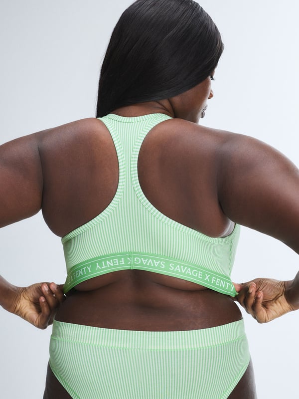 Cotton Essentials Logo-Trim Racerback Bralette