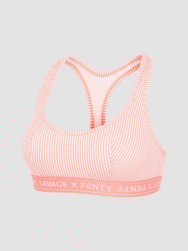 Cotton Essentials Logo-Trim Racerback Bralette