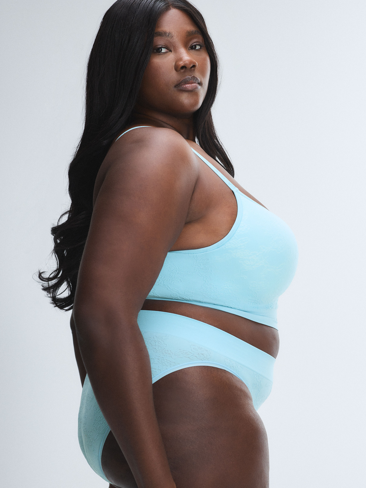 Seamless Floral Padded Bralette in Blue | SAVAGE X FENTY