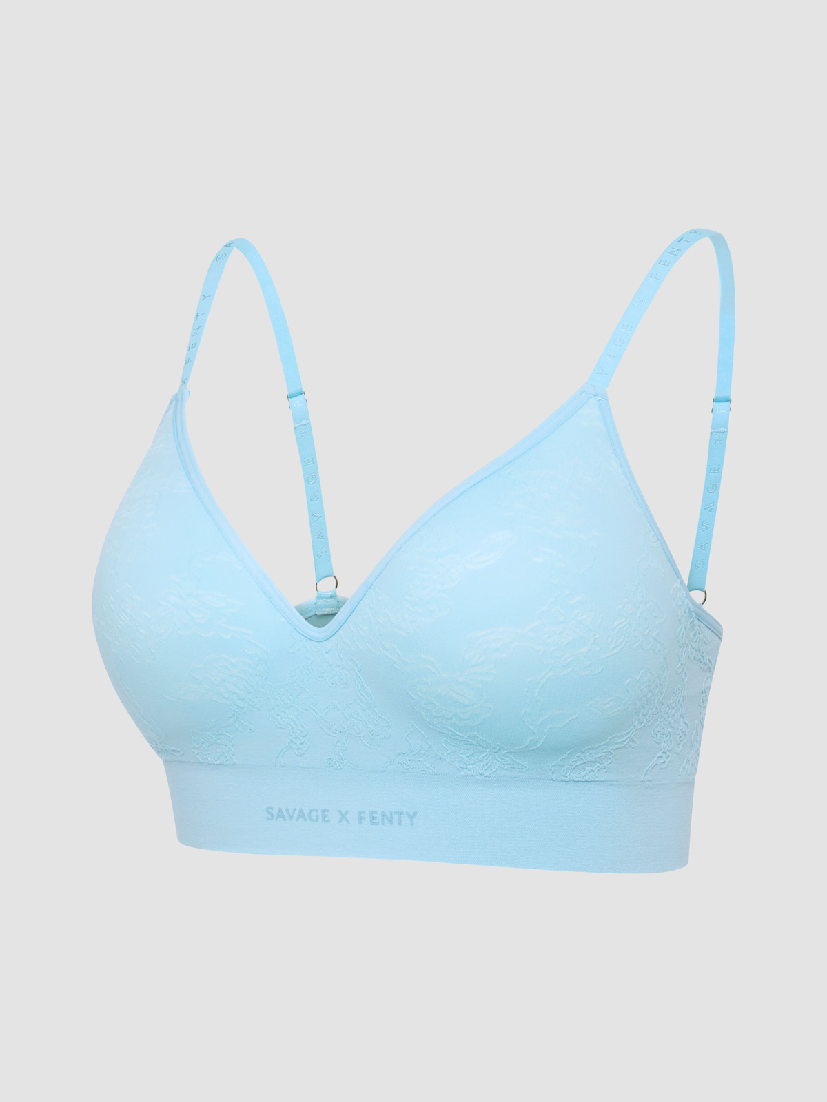Seamless Floral Padded Bralette in Blue | SAVAGE X FENTY