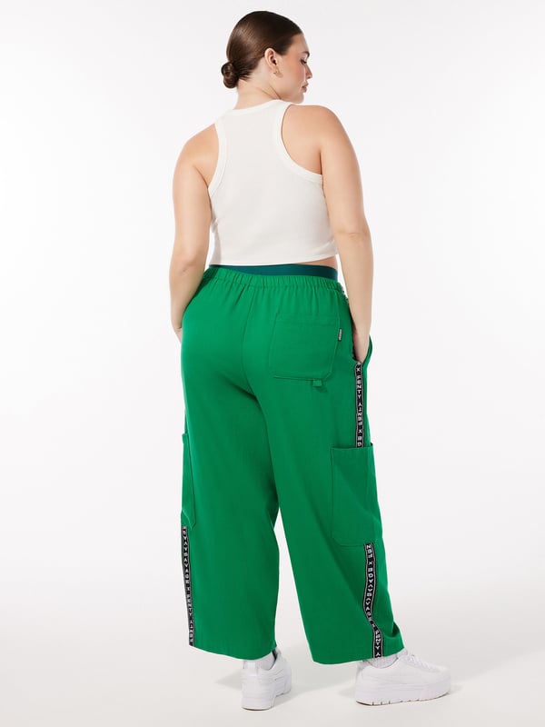 Leisure X Logo-Trim Oversized Pant