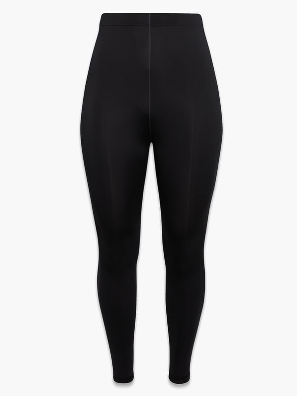 Black SATINA High Waisted Leggings, 3 Inch Waistband, One Size Fits Most
