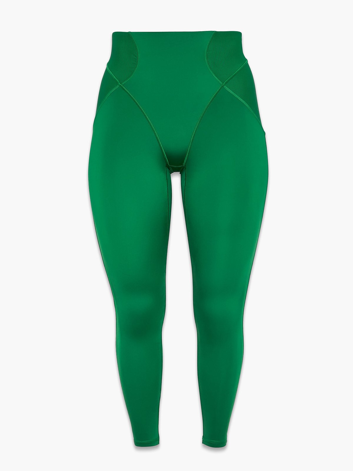 Curve Alert High-waist Rib Legging In Green 