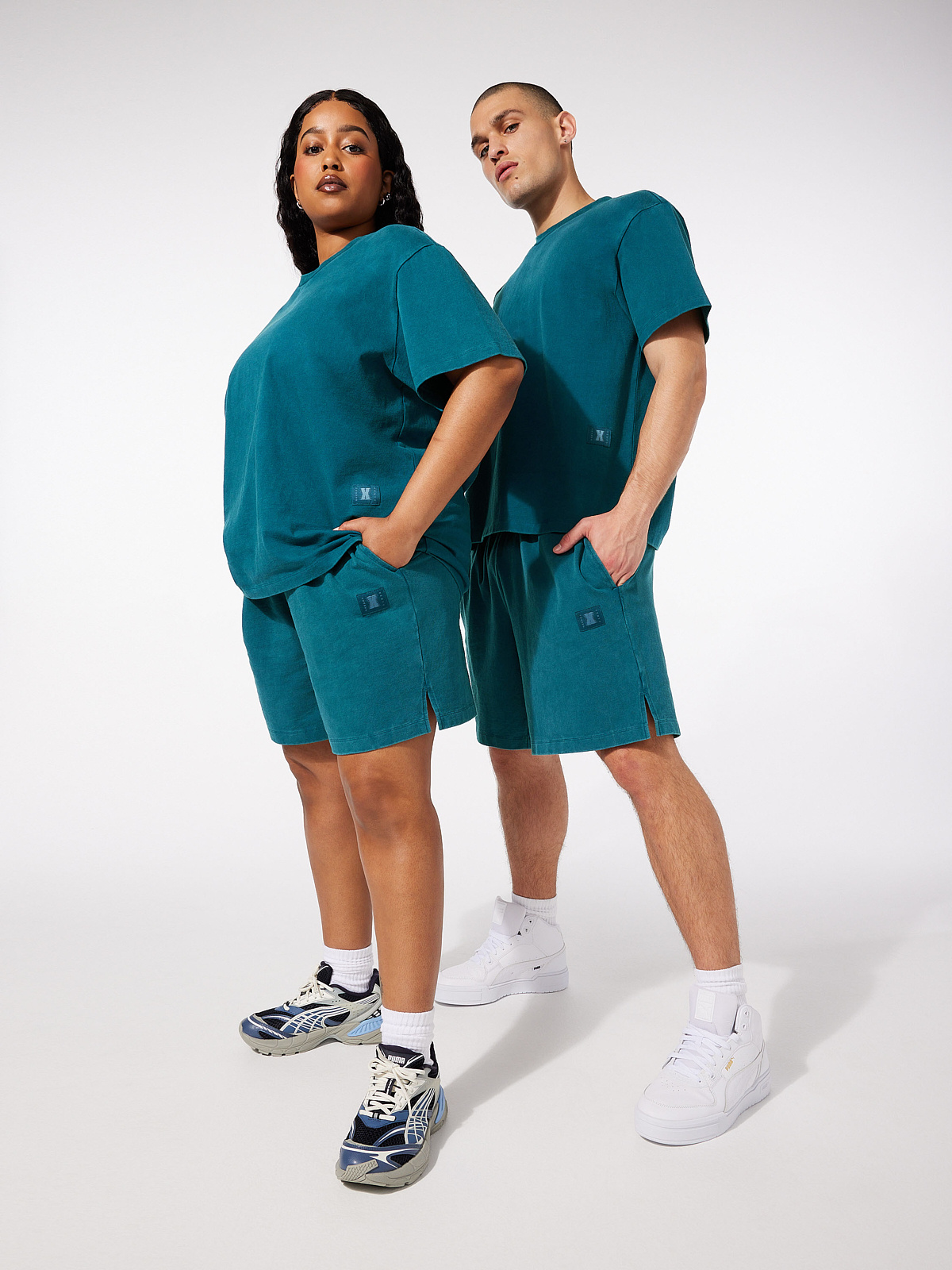 Xssential Heavy Jersey Washed Sweatshort in Blue | SAVAGE X FENTY