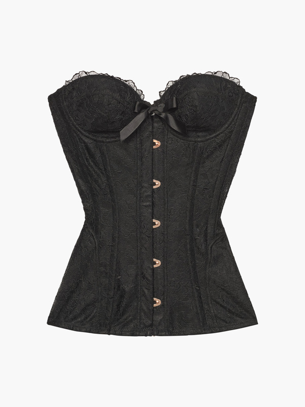 Embroidered Lace Corset in Black ...