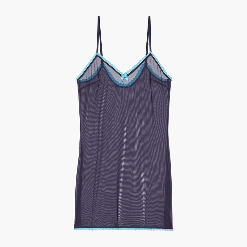 Yellow lemon mesh and eyelash lace bra made